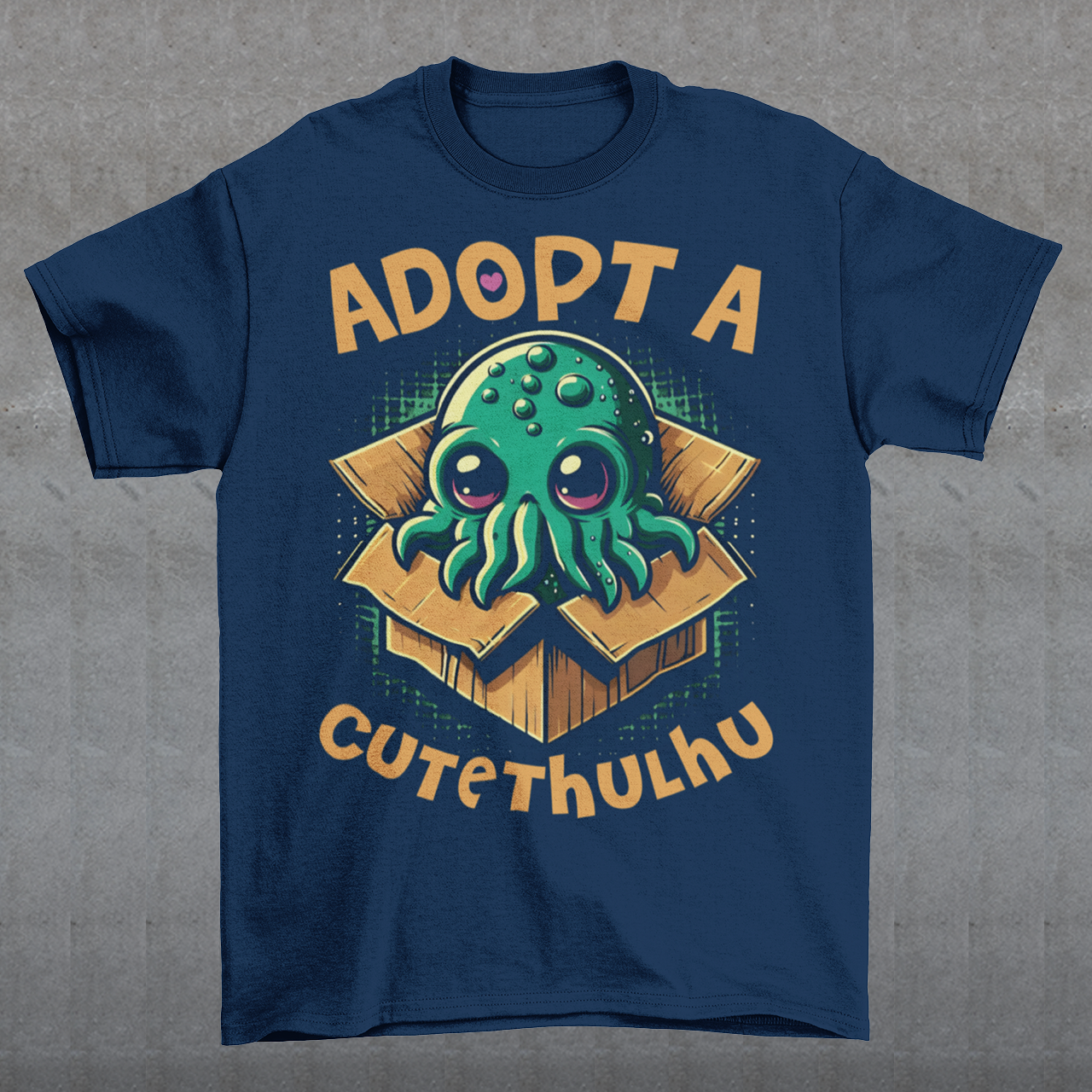 Embrace the whimsy of the cosmic with our "Adopt a Cutethulhu" T-shirt! Featuring an adorable depiction of Cthulhu, this charming design reimagines the ancient cosmic entity in the most delightful way possible. Nestled snugly in a cozy cardboard box, our little Cutethulhu waits patiently with big, endearing eyes that are impossible to resist. Whether you're a Lovecraft enthusiast or just a fan of cute and quirky designs, the "Adopt a Cutethulhu" T-shirt is the perfect blend of myth and adorableness.