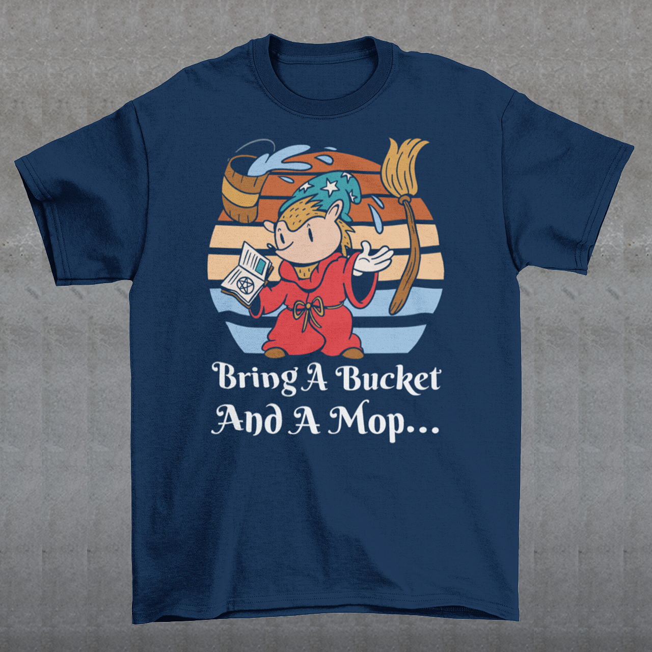 Introducing our whimsical Hedgehog Wizard sweatshirt, where magic meets mischief in the most enchanting way! Picture a charming hedgehog donned in wizardly robes, wielding a floating bucket and mop with unparalleled finesse. The retro sun in the background adds a touch of nostalgia, casting a warm and magical glow to the scene.