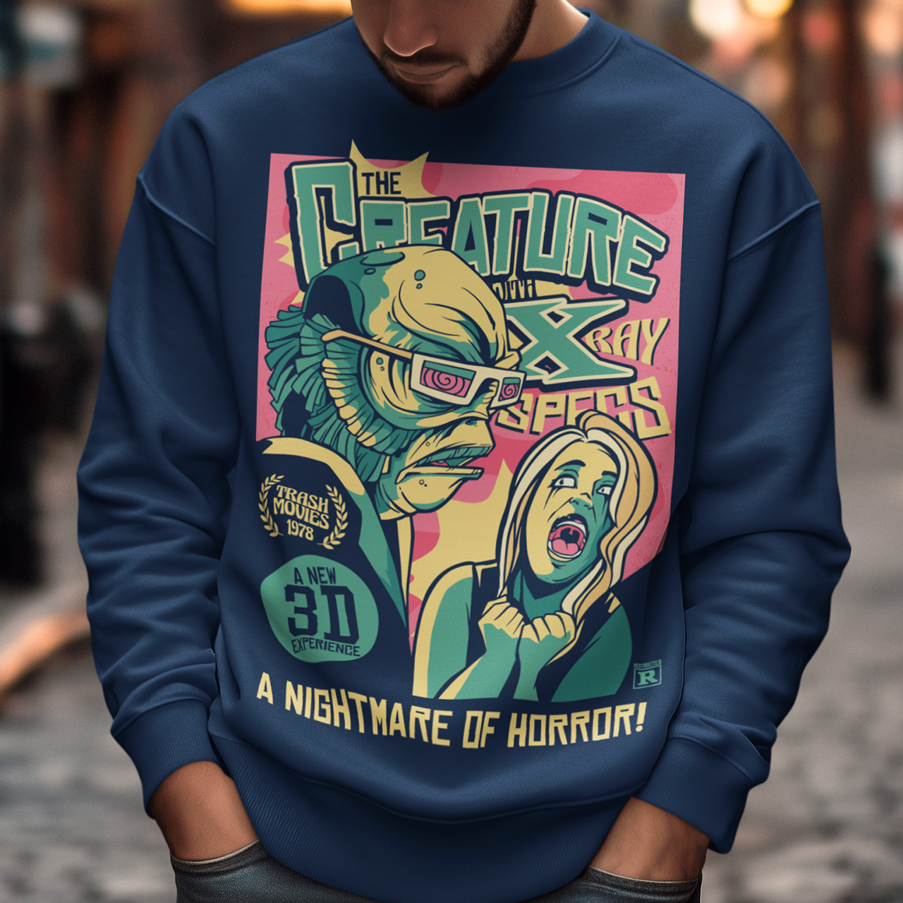 Unleash the monster within with this bold and striking Creature from the Black Lagoon comic book design. Featuring the iconic creature emerging from the depths of the murky lagoon, this shirt is a must-have for any fan of classic horror movies and graphic novels. The comic book artwork captures every terrifying detail of the creature's scaly skin and piercing eyes, making it a truly spine-chilling addition to your wardrobe.