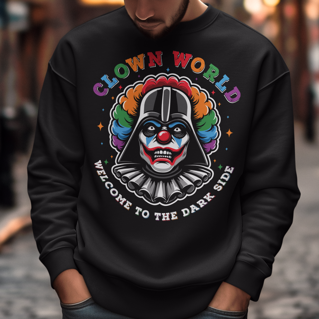 CLOWN WORLD WELCOME TO THE DARK SIDE SWEATSHIRT