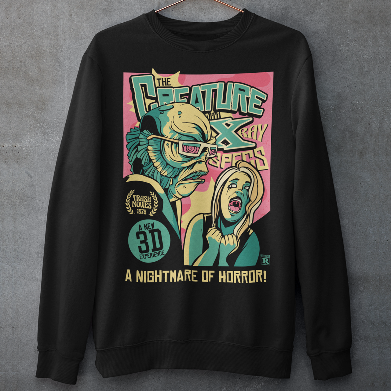 Unleash the monster within with this bold and striking Creature from the Black Lagoon comic book design. Featuring the iconic creature emerging from the depths of the murky lagoon, this shirt is a must-have for any fan of classic horror movies and graphic novels. The comic book artwork captures every terrifying detail of the creature's scaly skin and piercing eyes, making it a truly spine-chilling addition to your wardrobe.