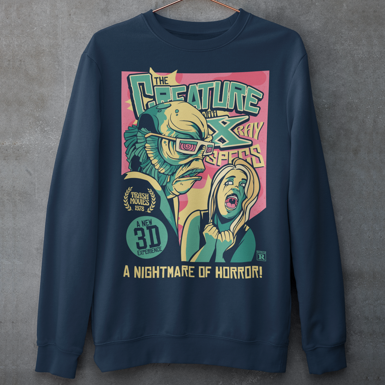 Unleash the monster within with this bold and striking Creature from the Black Lagoon comic book design. Featuring the iconic creature emerging from the depths of the murky lagoon, this shirt is a must-have for any fan of classic horror movies and graphic novels. The comic book artwork captures every terrifying detail of the creature's scaly skin and piercing eyes, making it a truly spine-chilling addition to your wardrobe.