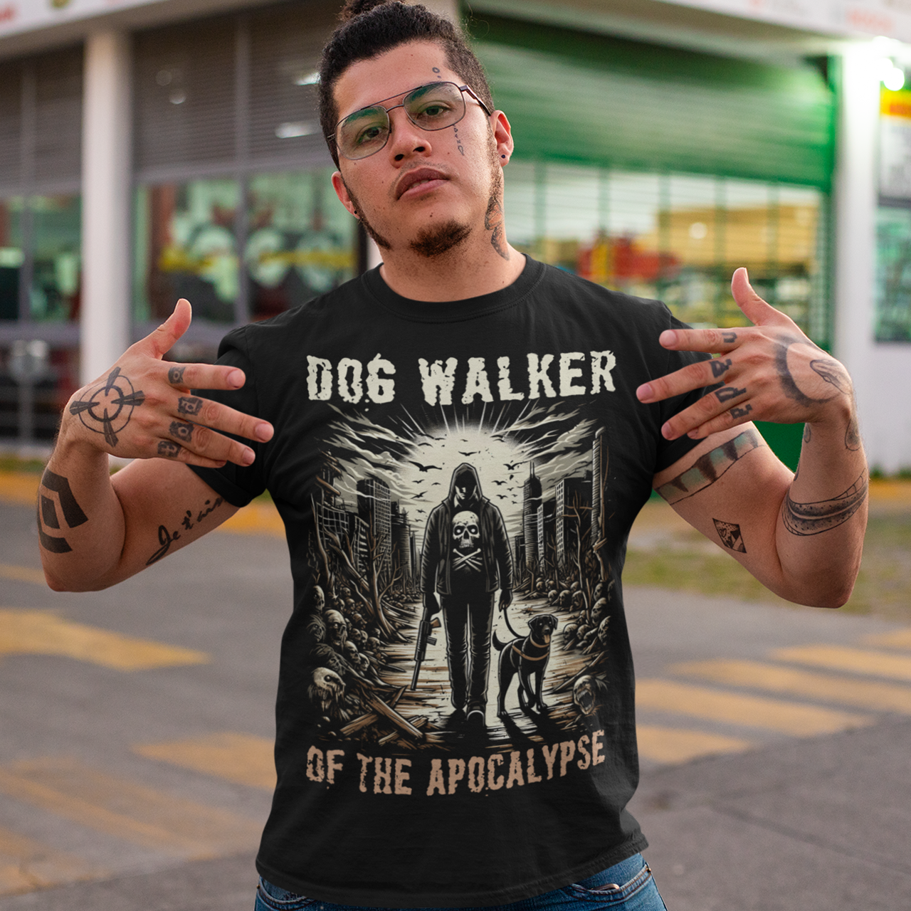 DOG WALKER OF THE APOCALYPSE T-SHIRT