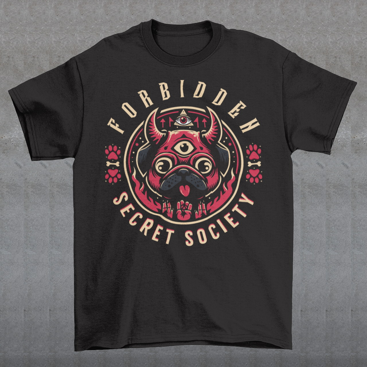 "Step into the enigmatic world of clandestine societies with our Forbidden Secret Society t-shirt featuring the elusive Illuminati pug. This captivating design showcases a sloth adorned with symbolic imagery, including the all-seeing third eye, hinting at hidden knowledge and mystic insight. Embrace the intrigue and mystery as you don this unique t-shirt, inviting curiosity and speculation wherever you go.