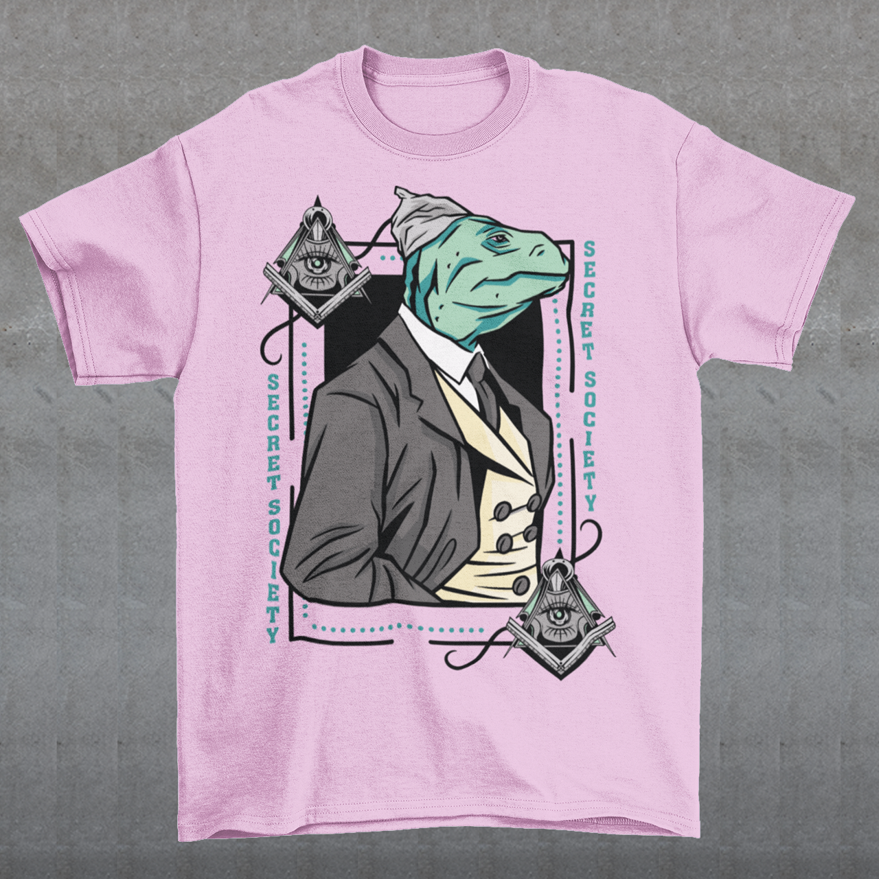 Introducing the enigmatic and captivating "Lizard Illuminati" T-shirt, a bold and eccentric garment that seamlessly blends conspiracy theories with reptilian sophistication. This one-of-a-kind tee is not just a piece of clothing; it's a statement, a conversation starter, and a whimsical nod to the mysteries that lurk in the shadows.