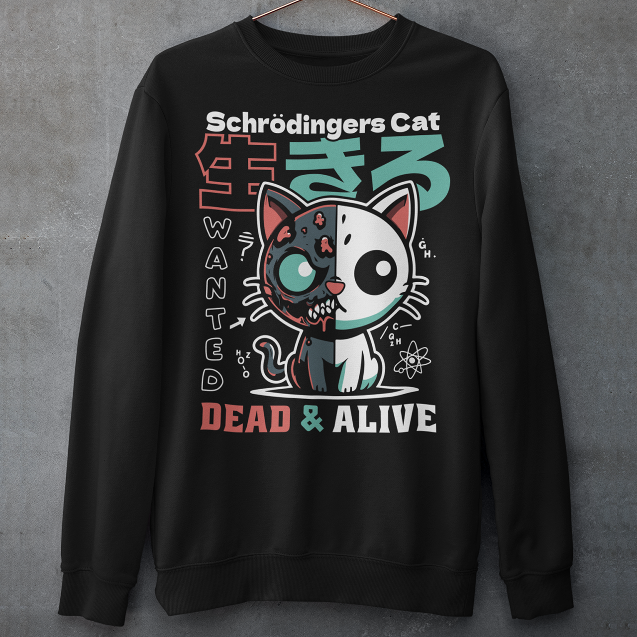 A vibrant Japanese anime take on the legendary paradoxical feline. Mischievous, mysterious, and rocking bold “WANTED: DEAD & ALIVE” text. Perfect for science nerds, anime fans, and lovers of witty style. Soft style, killer design.
