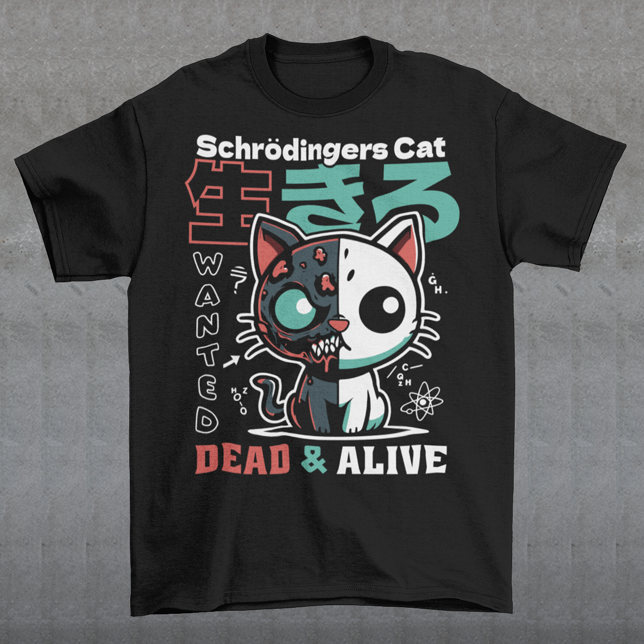 A vibrant Japanese anime take on the legendary paradoxical feline. Mischievous, mysterious, and rocking bold “WANTED: DEAD & ALIVE” text. Perfect for science nerds, anime fans, and lovers of witty style. Soft style, killer design.