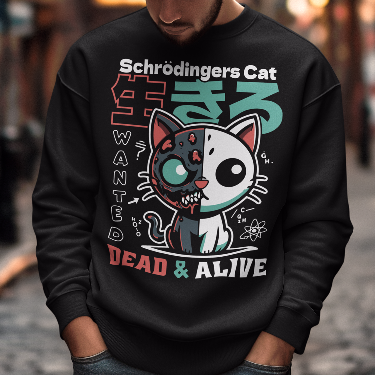 A vibrant Japanese anime take on the legendary paradoxical feline. Mischievous, mysterious, and rocking bold “WANTED: DEAD & ALIVE” text. Perfect for science nerds, anime fans, and lovers of witty style. Soft style, killer design.