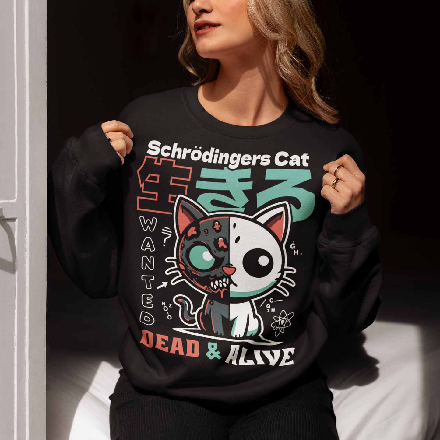 A vibrant Japanese anime take on the legendary paradoxical feline. Mischievous, mysterious, and rocking bold “WANTED: DEAD & ALIVE” text. Perfect for science nerds, anime fans, and lovers of witty style. Soft style, killer design.