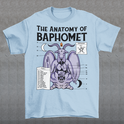 Introducing the captivating "Anatomy of Baphomet" t-shirt design, a bold and enigmatic representation of the mystical and occult. This intricate artwork delves into the depths of Baphomet, an emblematic figure associated with occult traditions, esoteric knowledge, and the mysterious. The design, masterfully crafted with meticulous attention to detail, reveals the intricate layers and symbolism that make up the essence of Baphomet.
