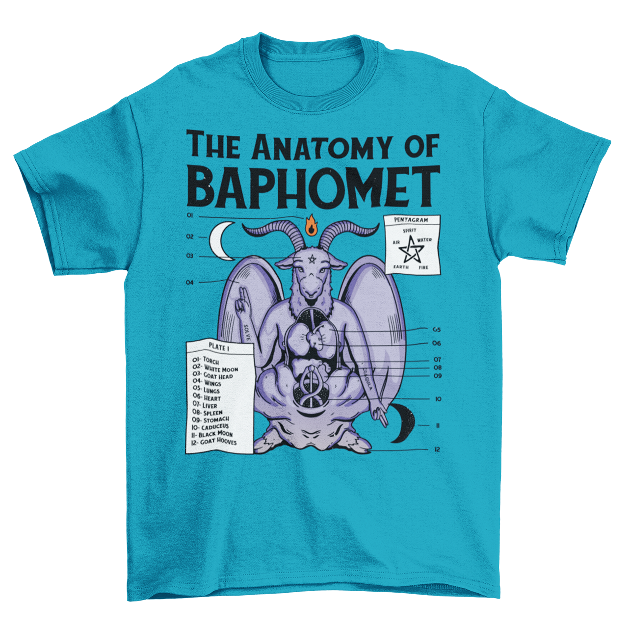 THE ANATOMY OF BAPHOMET UNISEX T-SHIRT