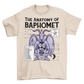 Cream t-shirt with the anatomy of baphomet design.