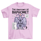 Pink t-shirt with the anatomy of baphomet design.