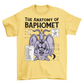 Yellow t-shirt with the anatomy of baphomet design.