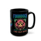 Black Mug of an Illuminati possum with a third eye with text FORBIDDEN SECRET SOCIETY.