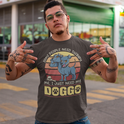 Embrace the legendary allure of Cerberus, the three-headed guardian of the Underworld, in a fashion-forward twist that's as unique as it is captivating. Our Cerberus Retro Sun T-Shirt combines the mystical with the heartwarming, making it the perfect wardrobe addition for dog lovers and mythology enthusiasts alike. Cerberus, the mythical hound with three heads, represents the guardian. In our design, this awe-inspiring creature takes center stage, showcasing its fierce yet fascinating presence.