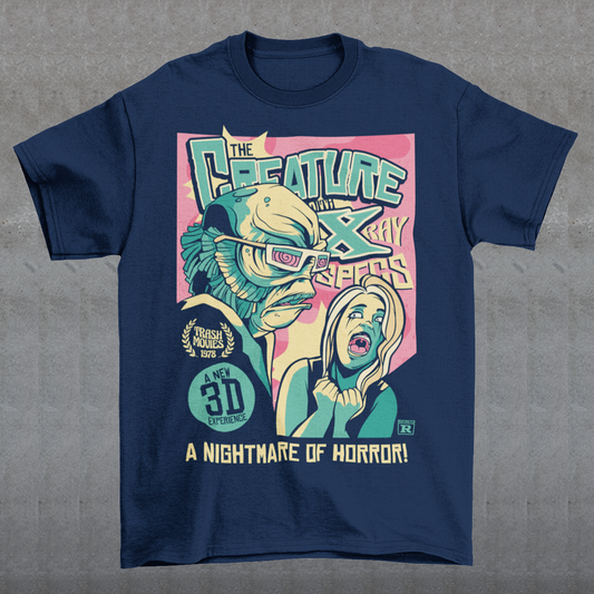 Unleash the monster within with this bold and striking Creature from the Black Lagoon comic book design. Featuring the iconic creature emerging from the depths of the murky lagoon, this t-shirt is a must-have for any fan of classic horror movies and graphic novels. The comic book artwork captures every terrifying detail of the creature's scaly skin and piercing eyes, making it a truly spine-chilling addition to your wardrobe.