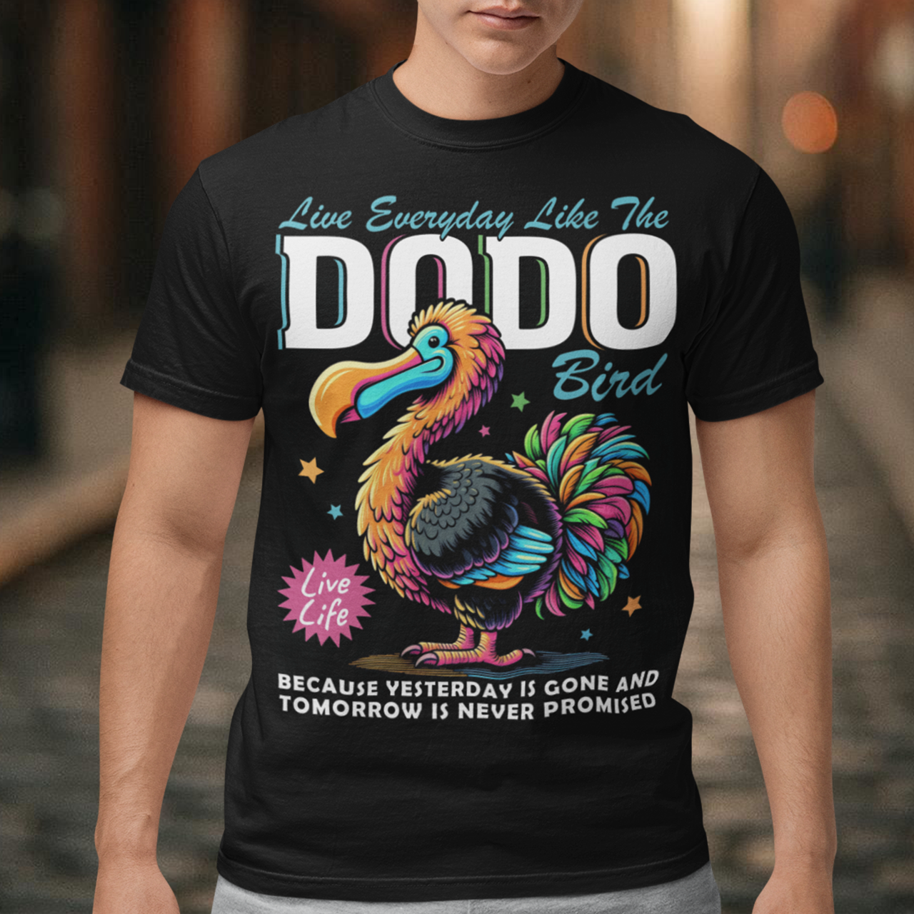 Bring a touch of humor and vintage charm to your wardrobe with this playful “Live Everyday Like a Dodo Bird” T-Shirt. Featuring a bold graphic of the iconic Dodo, this shirt is both quirky and thought-provoking — a reminder to live carefree, unique, and unapologetically yourself.