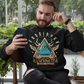 Black sweatshirt of an Illuminati tea pot and cups with text ILLUMINA-TEA.