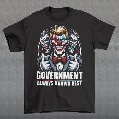 Introducing our Government Clown T-Shirt, a satirical statement piece that's sure to turn heads and spark conversations. Featuring a whimsical depiction of a clown with bureaucratic attire and a comically oversized tie, this design captures the essence of government inefficiency with a touch of humor.