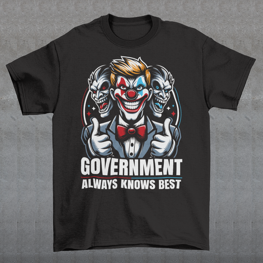 Introducing our Government Clown T-Shirt, a satirical statement piece that's sure to turn heads and spark conversations. Featuring a whimsical depiction of a clown with bureaucratic attire and a comically oversized tie, this design captures the essence of government inefficiency with a touch of humor.