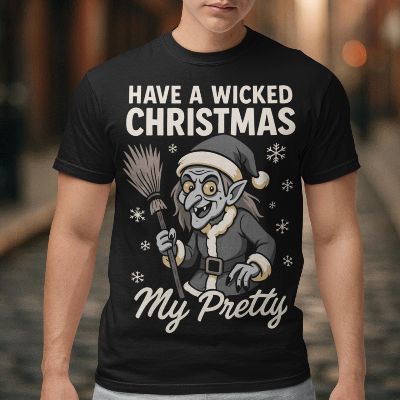 Bring some delightfully dark holiday magic to your wardrobe with this “Have a Wicked Christmas My Pretty” T-shirt, featuring the iconic Wicked Witch of the West dressed in a black Santa suit. This unique design blends classic witchy vibes with festive cheer, making it perfect for anyone who loves spooky season all year long. It’s a great gift for witch lovers, Oz fans, gothic holiday enthusiasts, or anyone who prefers their Christmas with a wicked twist.