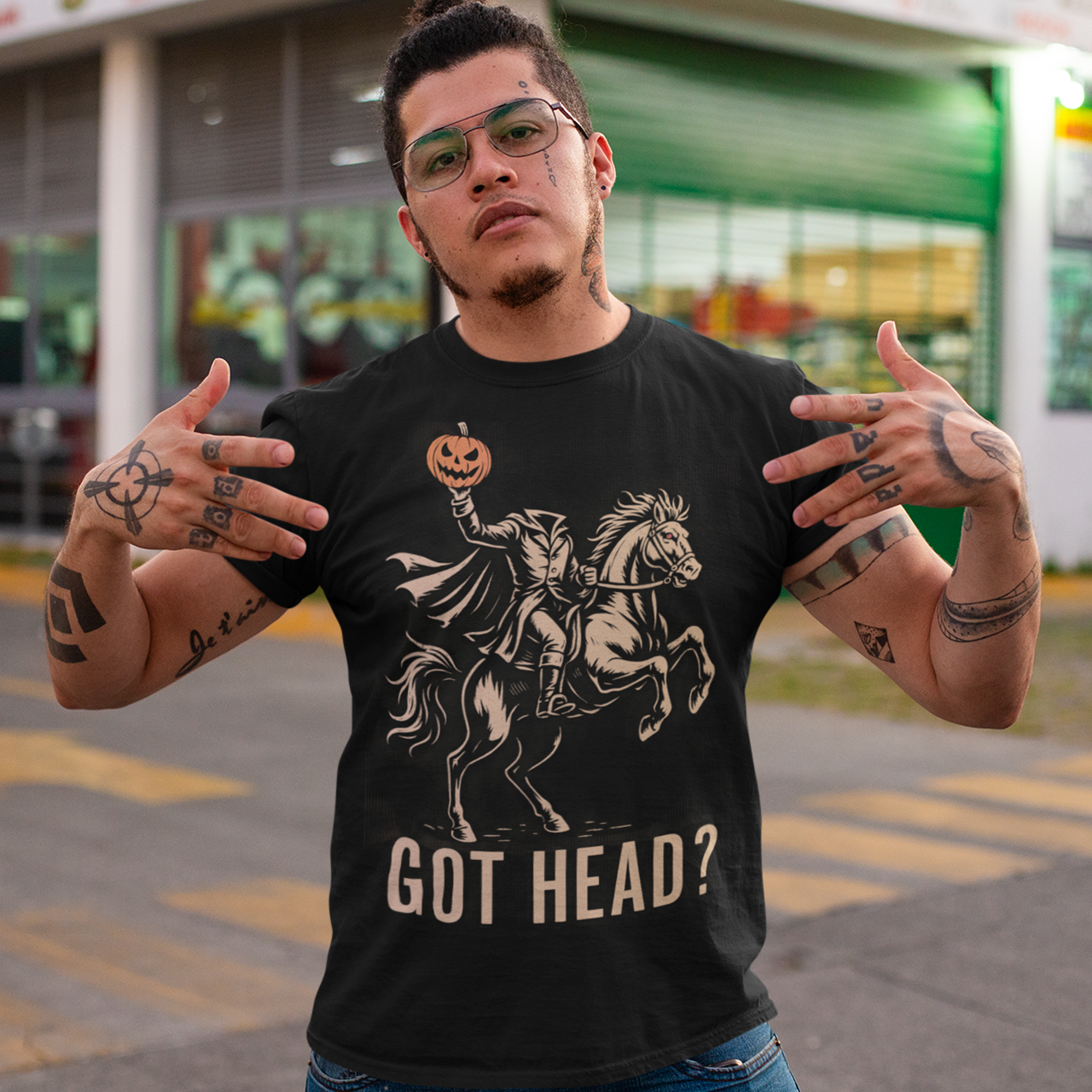Unleash your spooky side with our “Got Head?” Headless Horseman T-shirt — the perfect blend of dark humor and Halloween legend. Featuring a bold, detailed illustration of the iconic Headless Horseman, this shirt captures eerie motion and mischief in one unforgettable design. The clever “Got Head?” slogan adds a playful twist that’s sure to turn heads (pun intended).