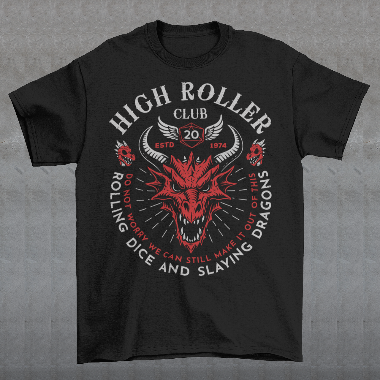 Step into legend status with the High Roller Club t-shirt, forged for dice slingers, dragon slayers, and tabletop tacticians who play big and roll fearless. Featuring a fierce dragon crest and bold D20 iconography, this design salutes those who know fortune favors the bold and sometimes the wildly unprepared. Cozy enough for late night campaigns and intimidating enough for the gaming table, it’s built for crits, curses, and clutch saves alike. Whether you’re a dungeon master pulling strings or a player chas