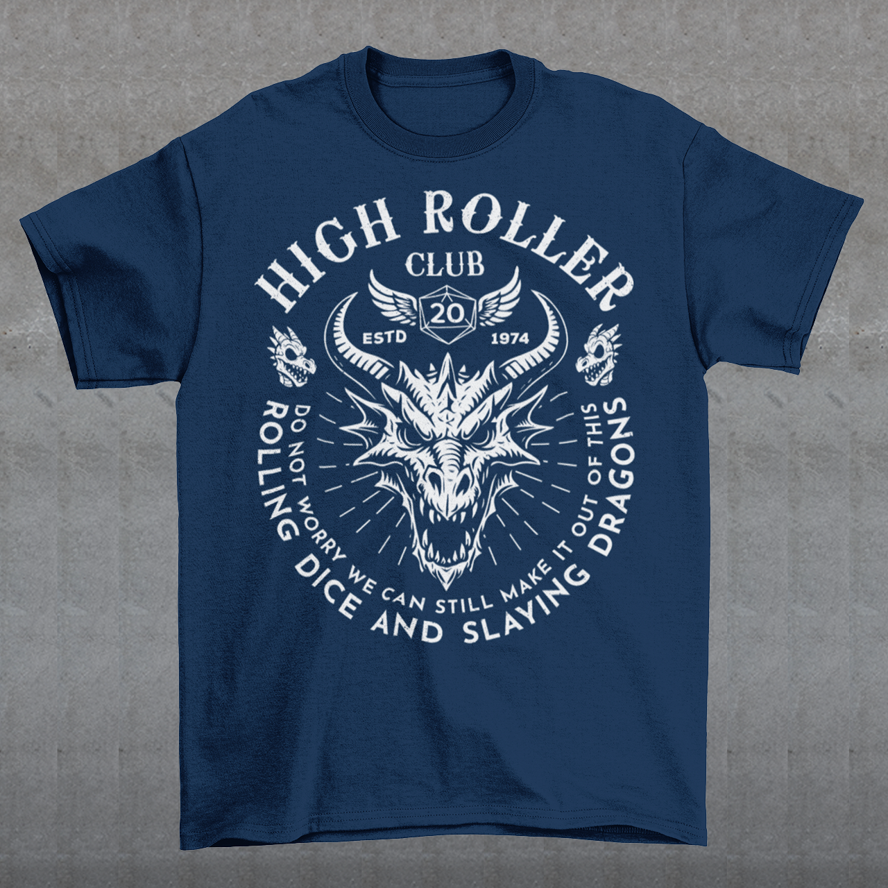 Step into legend status with the High Roller Club t-shirt, forged for dice slingers, dragon slayers, and tabletop tacticians who play big and roll fearless. Featuring a fierce dragon crest and bold D20 iconography, this design salutes those who know fortune favors the bold and sometimes the wildly unprepared. Cozy enough for late night campaigns and intimidating enough for the gaming table, it’s built for crits, curses, and clutch saves alike. Whether you’re a dungeon master pulling strings or a player chas