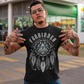 Black t-shirt of an Illuminati dreamcatcher with text FORBIDDEN SECRET SOCIETY.