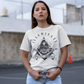 White t-shirt of a  free mason symbol with text "ILLUMINATI SECRET SOCIETY".