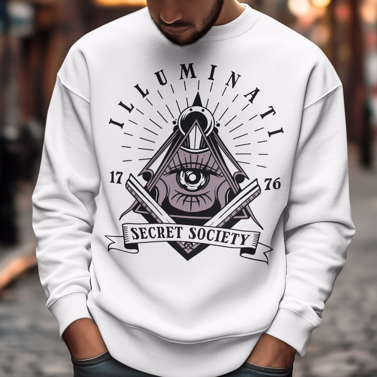 Step into the enigmatic world of secret societies with this captivating and thought-provoking sweatshirt. Featuring the iconic Free Mason symbol, this garment is a bold statement piece that invites intrigue and curiosity. At the heart of this design lies the timeless and mysterious emblem of the Free Masons, an ancient symbol that has captivated minds for centuries.