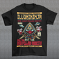 Unleash the shadows with this comic book-style "Illumininja &amp; The Red-Pilled Rabbits" graphic tee! Featuring a mysterious Illuminati-inspired ninja, cloaked in darkness with an all-seeing eye symbol, this design blends secrecy and martial arts mastery. Flanking him are two rebellious ninja rabbits, each armed and ready, symbolizing truth-seekers who have broken free from the illusion.