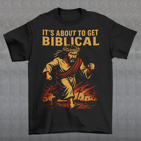IT'S ABOUT TO GET BIBLICAL T-SHIRT