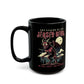 Black mug of the Jersey Devil with text above THE LEGEND OF THE JERSEY DEVIL and text below THE NEW JERSEY PINE BARRENS.