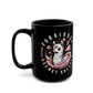 Black mug of an Illuminati llama with a third eye with text FORBIDDEN SECRET SOCIETY.