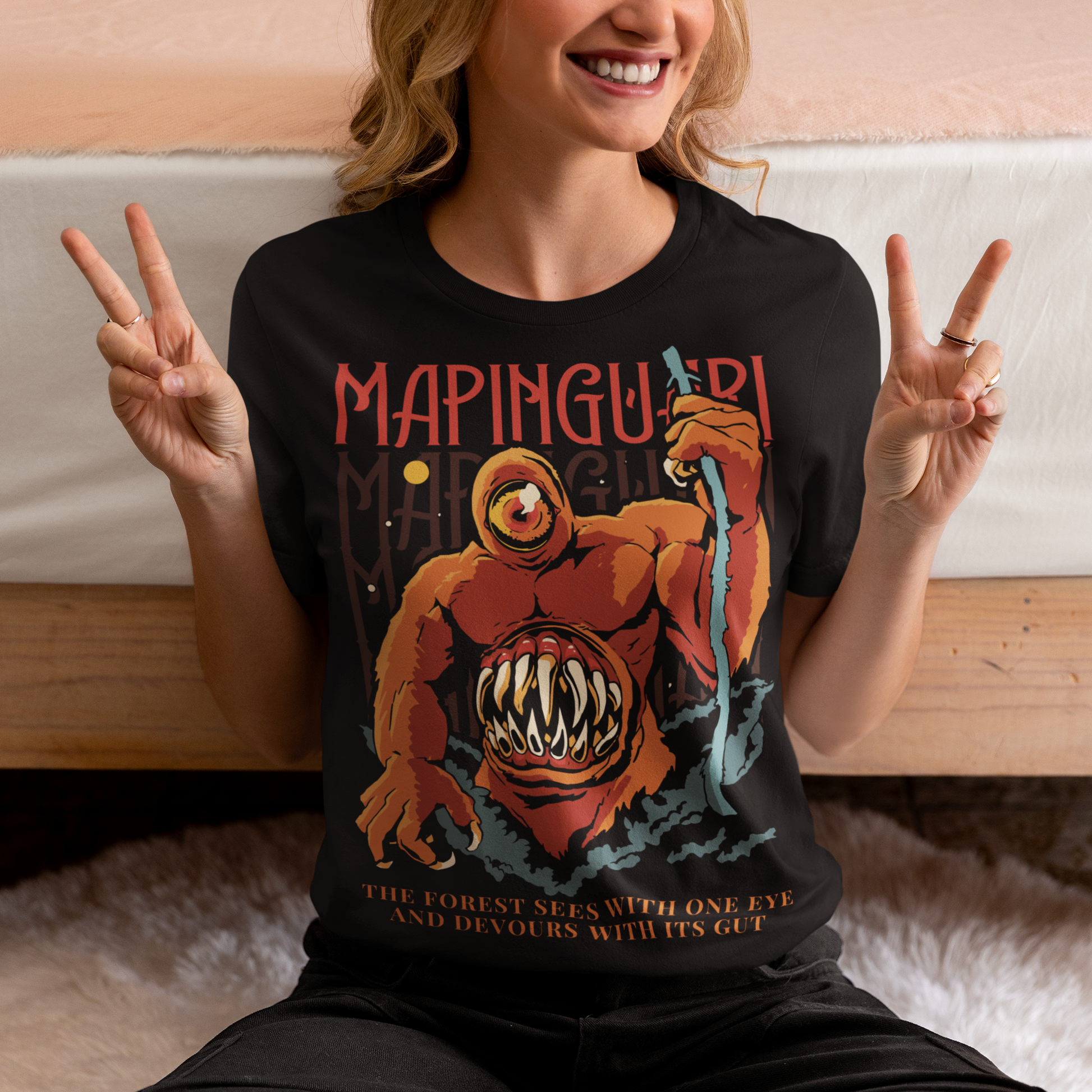 Step into Amazonian legend with this bold Mapinguari tee. Featuring the fearsome cryptid of Brazilian folklore — a towering, shaggy beast with a single glaring eye and a gaping stomach-mouth — this design captures the raw mystery of the rainforest’s most chilling guardian. Perfect for fans of mythology, cryptozoology, or just rocking unique art, this shirt makes a statement wherever you go.