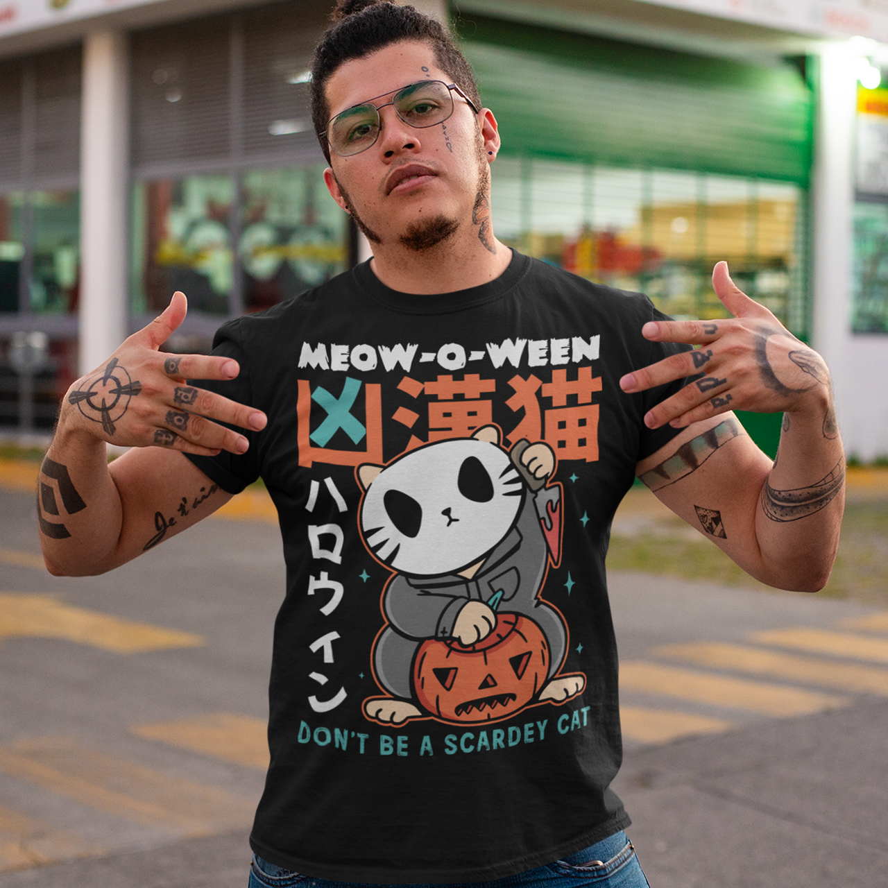 Unleash spooky-cute vibes with our Japanese Horror Cat T-Shirt! Featuring a chilling yet playful design, this shirt showcases a wide-eyed, horror cat inspired by Japanese art styles. Above the cat, bold text reads “MEOW-O-WEEN”, while below it warns “DON’T BE A SCAREDY CAT”—perfect for Halloween lovers with a dark sense of humor. Made from soft, breathable cotton, this shirt is ideal for parties, trick-or-treating, or just showing off your love for horror and cats all year round.