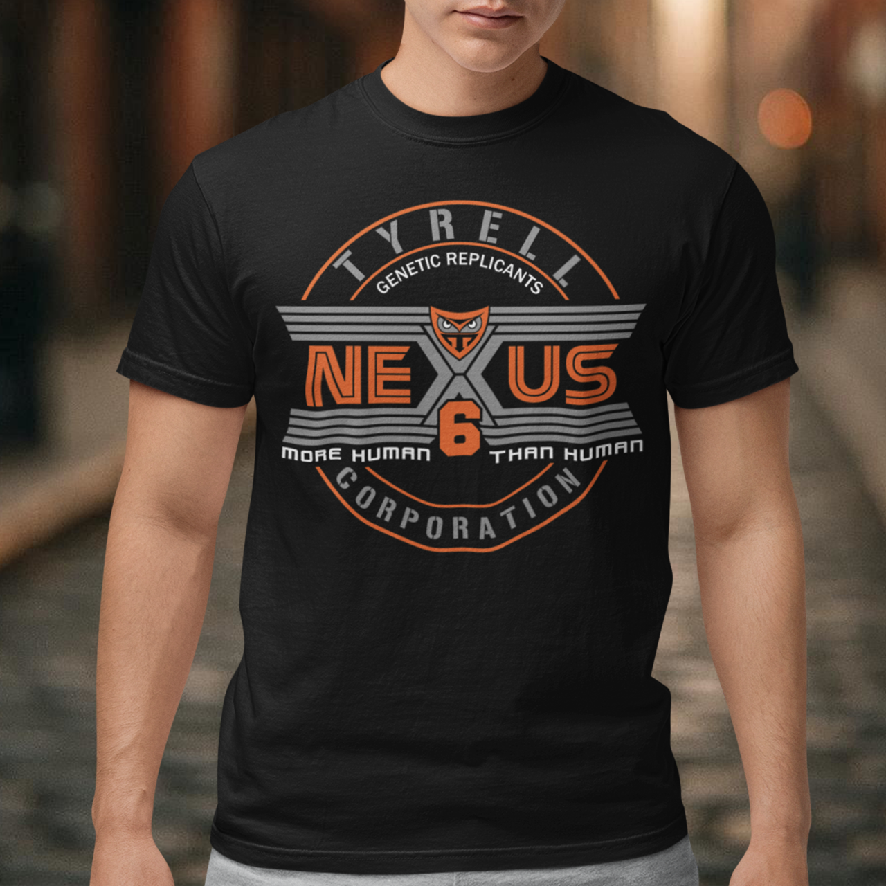 Step into the dystopian future with this sleek Nexus Tyrell Corporation tee, inspired by the iconic Blade Runner universe. Featuring the legendary Tyrell logo and bold "Nexus" branding, this shirt pays homage to the megacorp behind the world's most advanced replicants. This shirt is perfect for fans of cyberpunk, sci-fi, or anyone drawn to the blurred lines between human and machine.
