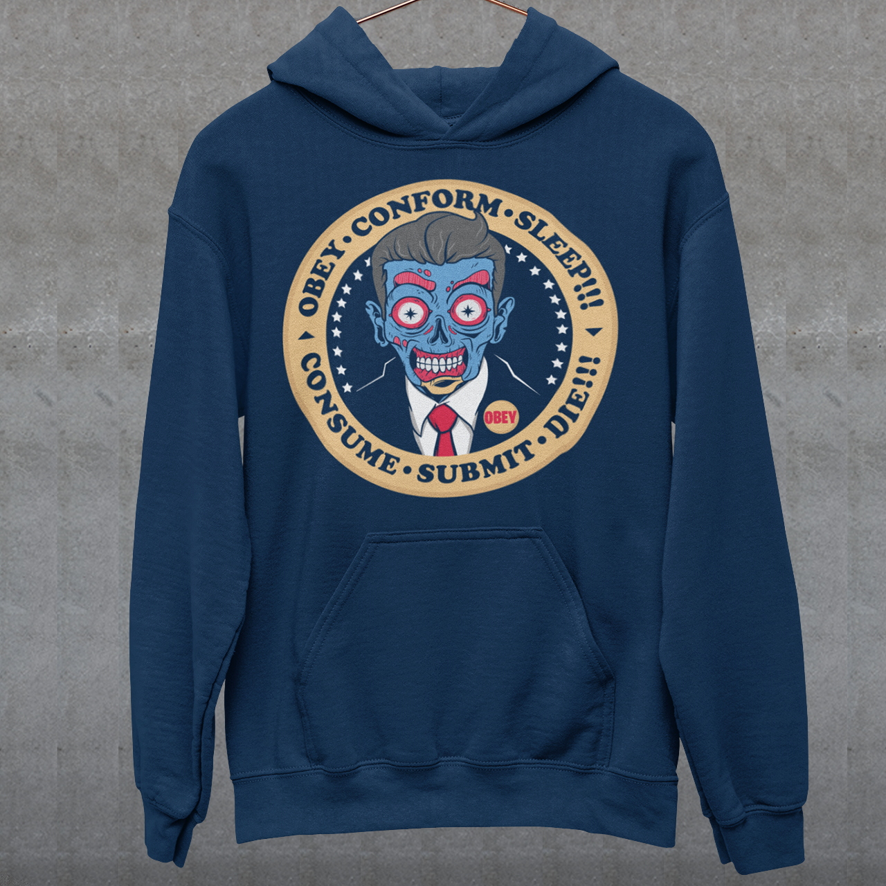 Obey President navy hoodie