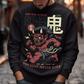 Bold, fierce, and unstoppable — this dynamic sweatshirt features a powerful Japanese Oni mid-sprint, eyes blazing and muscles tense with fury. Above the image, bold text declares "THE RED DEMON", while below, a chilling reminder reads: "THE RAGE NEVER DIES". This shirt captures the raw energy and mythic wrath of the Oni spirit — perfect for those who embrace intensity and never back down.