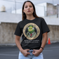 Black t-shirt of a president of the lizard people in a presidential seal with text around SEAL OF THE PRESIDENT OF THE LIZARD PEOPLE. Text underneath REPTILIAN HUMANOIDS SECRET SOCIETY CLUB.