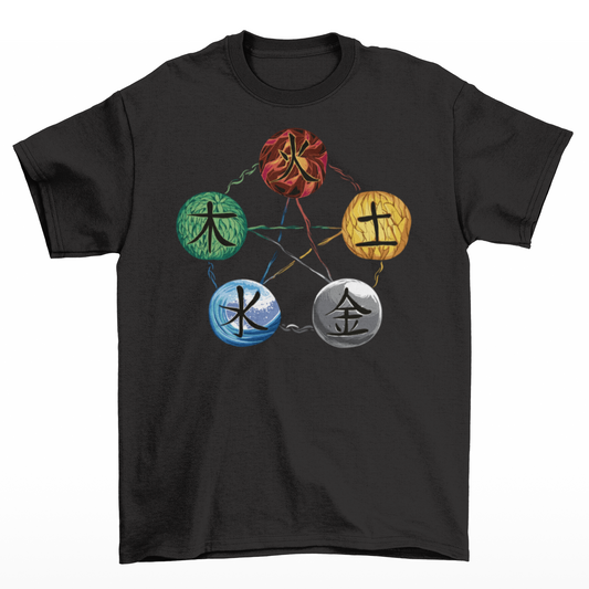 Black t-shirt with QIGONG MARTIAL ARTS ELEMENTS