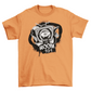 Orange t-shirt with brainwashing tv and text "WHAT'S IN ROOM 101".