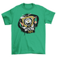 Green t-shirt with brainwashing tv and text "WHAT'S IN ROOM 101".