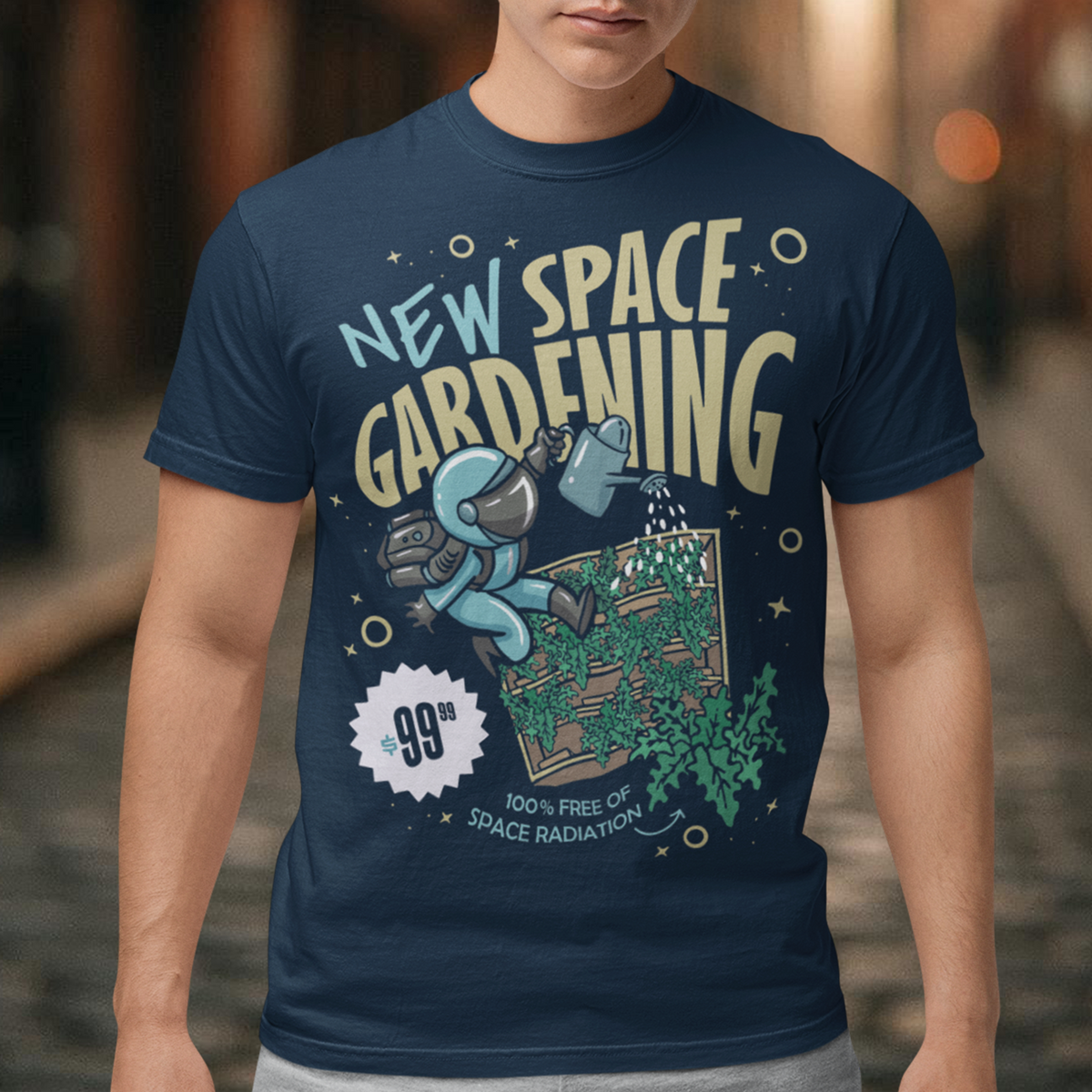Embrace the cosmic green thumb with our captivating "Space Gardening" t-shirt design. This visionary artwork combines the wonders of space exploration with the tranquility of nurturing nature. Picture a whimsical scene where a courageous astronaut, floating weightlessly amidst the stars, tends to a flourishing celestial garden. Whether you're a fan of outer space or simply appreciate the beauty of gardening, this design serves as a symbolic reminder of the boundless possibilities that await.