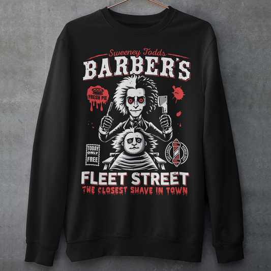 This bold shirt pays tribute to Sweeney Todd’s Barber Shop, the infamous haunt of Fleet Street. The shirt captures the eerie charm of the Demon Barber himself. Perfect for theatre fans, horror enthusiasts, or anyone with a taste for the macabre, this shirt is equal parts stylish and sinister.