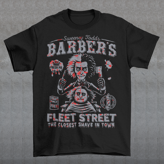 This bold shirt pays tribute to Sweeney Todd’s Barber Shop, the infamous haunt of Fleet Street. The shirt captures the eerie charm of the Demon Barber himself. Perfect for theatre fans, horror enthusiasts, or anyone with a taste for the macabre, this shirt is equal parts stylish and sinister.