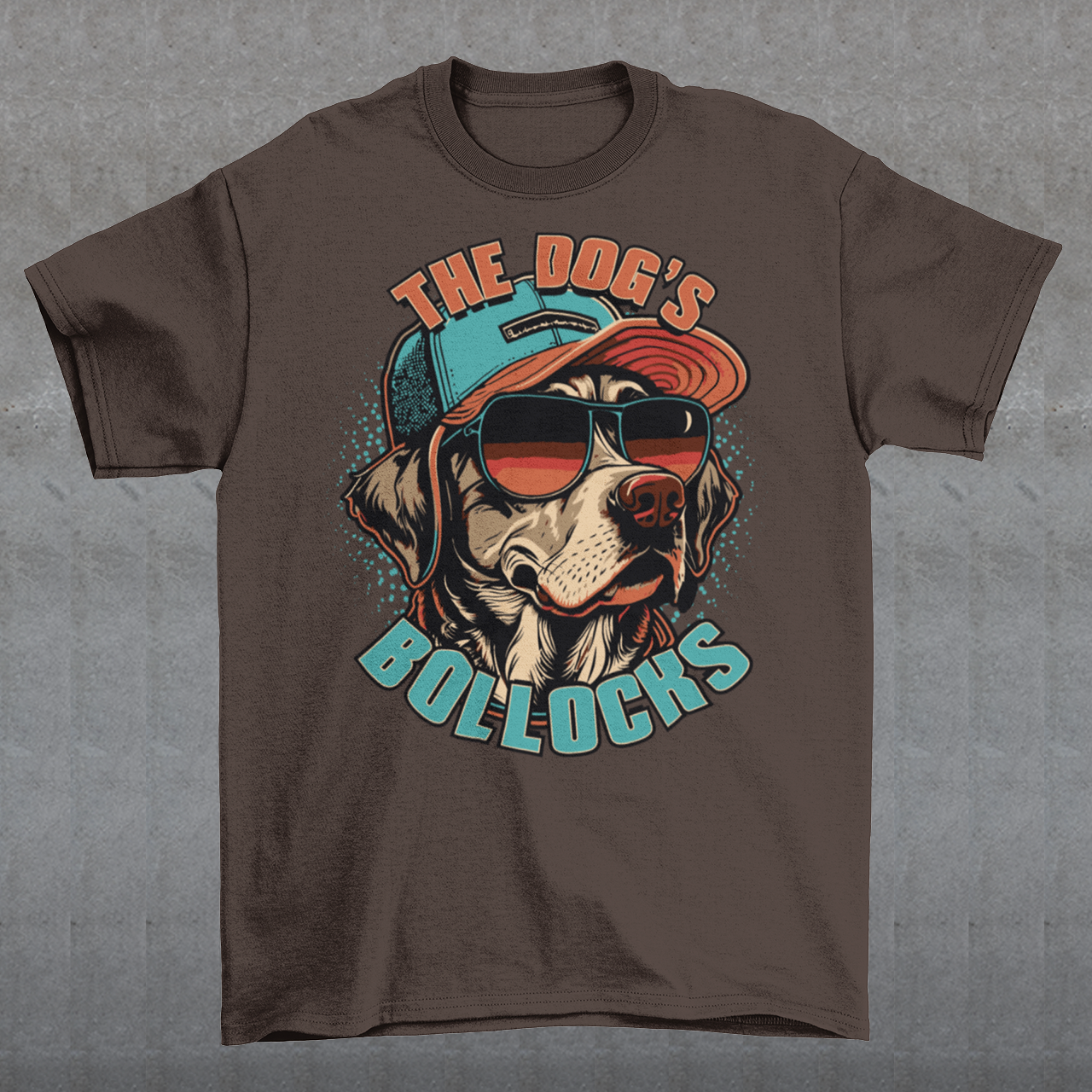 Introducing our funky and hilarious t-shirt featuring a cool canine companion who's ready to take the fashion world by storm. This attention-grabbing design showcases a lovable dog wearing a stylish cap and trendy sunglasses. With an air of confidence and undeniable charm, this pup is sure to turn heads wherever you go. Emblazoned across the front of the shirt, you'll find the bold and cheeky text "THE DOG'S BOLLOCKS." It's a witty nod to the dog's confident demeanor and undeniable swagger.