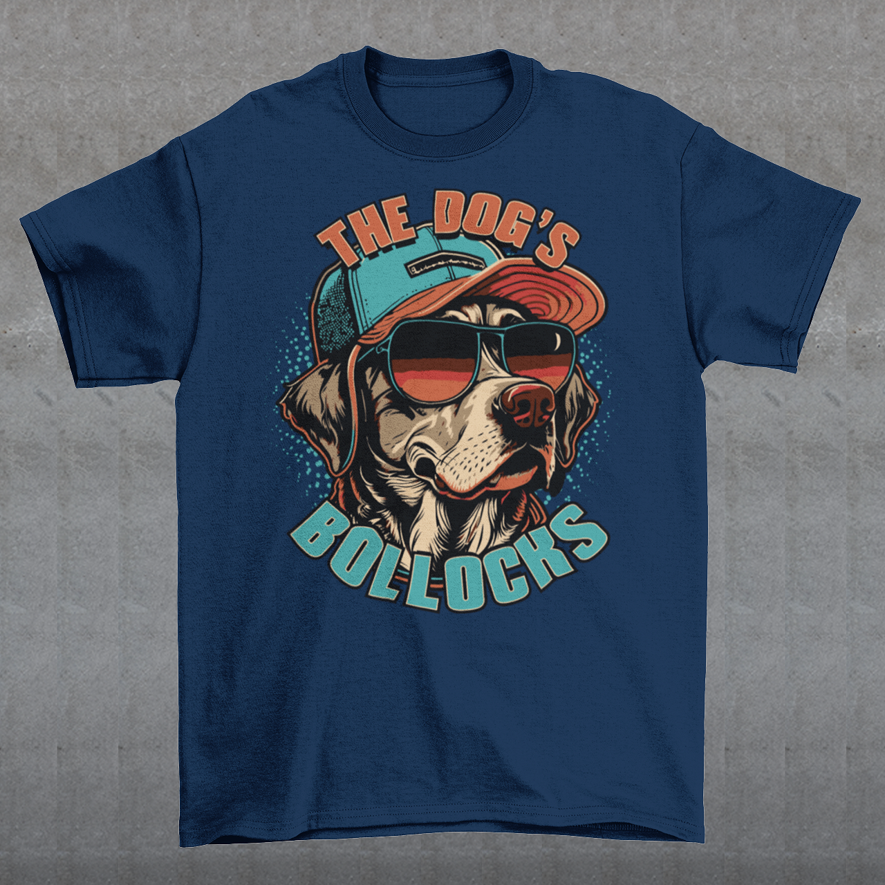 Introducing our funky and hilarious t-shirt featuring a cool canine companion who's ready to take the fashion world by storm. This attention-grabbing design showcases a lovable dog wearing a stylish cap and trendy sunglasses. With an air of confidence and undeniable charm, this pup is sure to turn heads wherever you go. Emblazoned across the front of the shirt, you'll find the bold and cheeky text "THE DOG'S BOLLOCKS." It's a witty nod to the dog's confident demeanor and undeniable swagger.